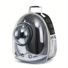 Pet Carrier Backpack, Space Capsule Bubble Cat Backpack Carrier, Waterproof Pet Backpack Outdoor Use (Color: Black)